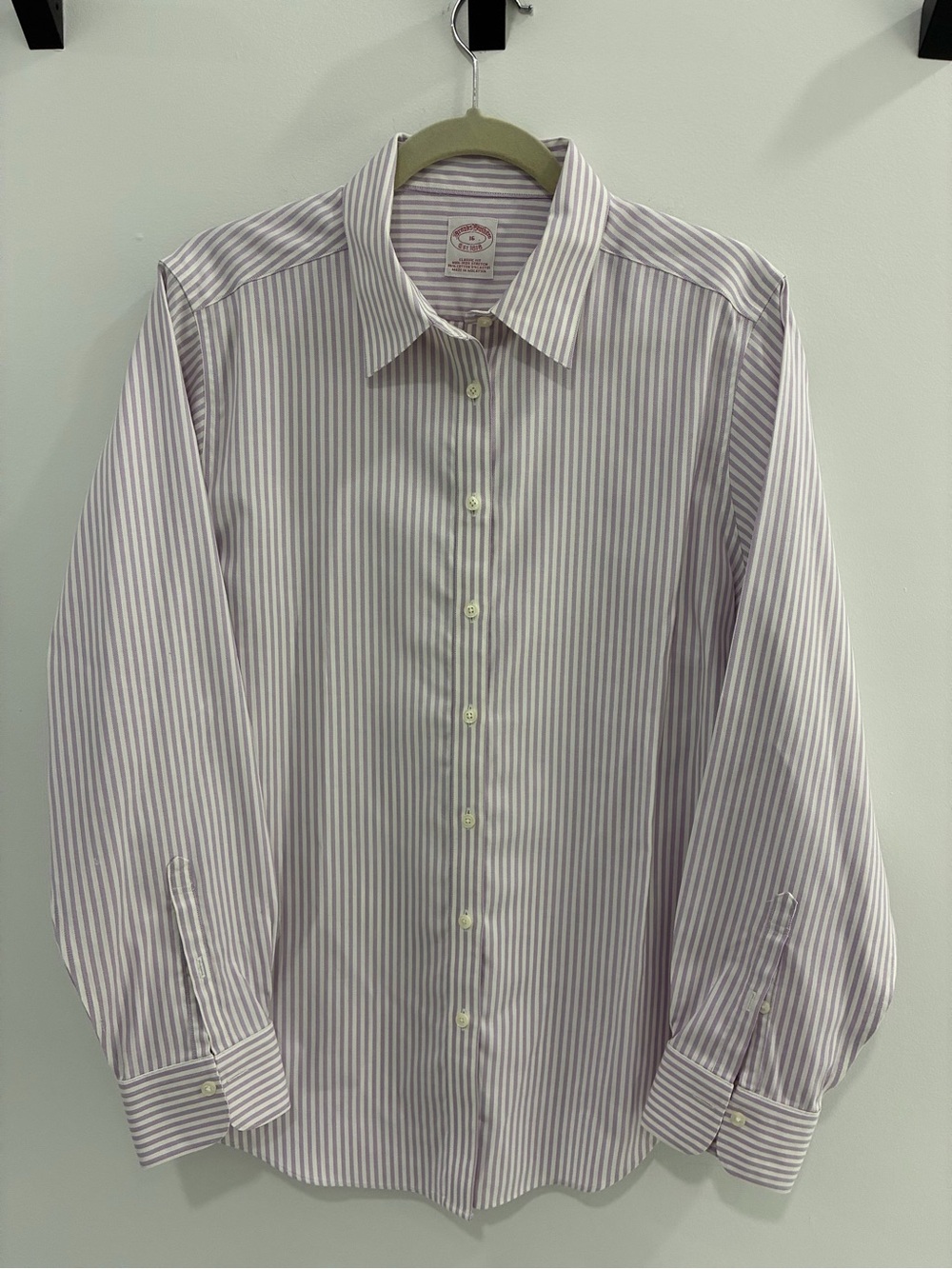 Brooks Brothers Lavender and White Striped Dress Shirt